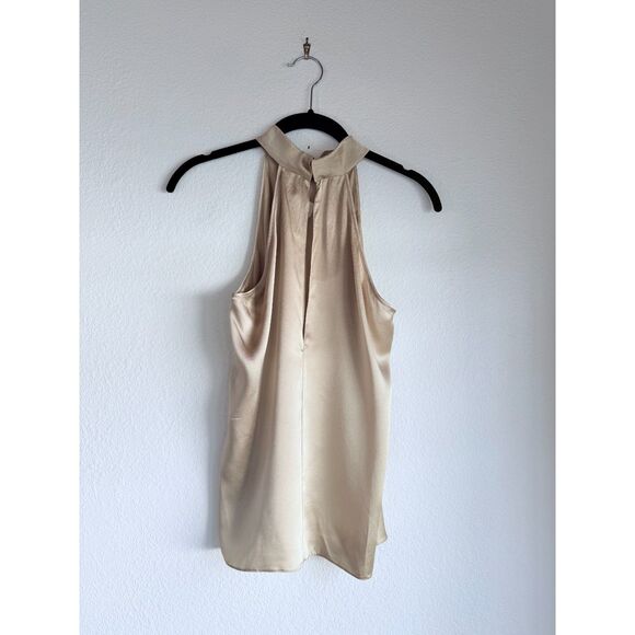 NWT Nili Lotan Vara Lightweight Silk Halter Neck Blouse in Khaki Beige Size 2 - Picture 6 of 11
